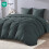 Breathable Microfiber Bedding Set 4-Piece Smooth Grey 140x200 cm — bedding 140x200, bedding set, microfiber bedding 4