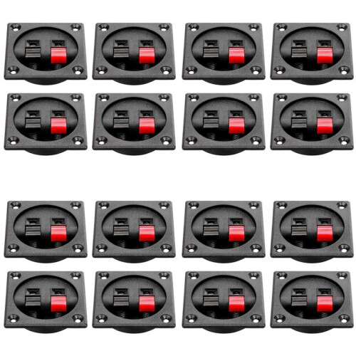 16PCS Speaker Box Terminal Cup, Spring Square Subwoofer Box Terminal Binding Post Connector for DIY Home Car Speaker