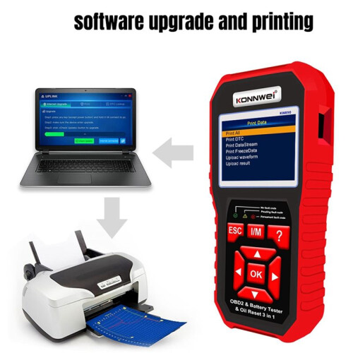KONNWEI KW890 Oil Reset Battery Tester OBD2 Diagnostic Scanner Tool 3 in 1 EOBD Engine Check Code Reader Diagnose Tool 2