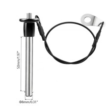 8X Stainless Steel Quick Release Pin 8mm Diameter Locking Pin with Push Button Lanyard Cable Usable Length 50mm
