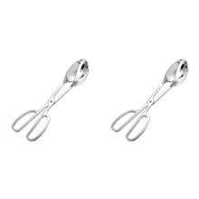 2X Lebensmittelzange Aus Edelstahl, Mehrzweck-Brotzange, Lebensmittelzange, Steakzange, Grillzange, Salatzange, Küchenutensilien