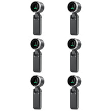 6X Draagbare Handturboventilator, 5 Versnellingen, Werkt op Batterijen, Tot 12 Werkuren, Handventilator met Air Turbo Tech Zwart