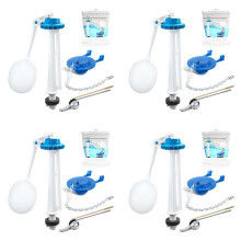 4X Vervangingsset voor Toilettank, Vervangingsset voor Toiletvlotterklep, 2 Inch Toiletflapper, Voorgemonteerde Toiletspoelhendel