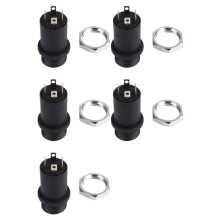 50 Stuks 3,5 mm -Stereo Vrouwelijk Paneelmontage Hoofdtelefoonaansluiting Soldeer, Zwart 4 Geleiders