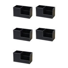 5X Leather Desk Organizer,Office Supplies Holder Desktop Stationery Storage Box for Business Card, Pen, Pencil,Remote A