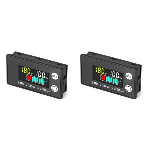 2X LCD Liquid Crystal 8-100V Voltmeter Battery Car Power Detection Digital Lithium Battery Capacity Display Module,C
