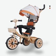3 Wheel Kids Trike with Parent Handle Beige