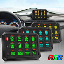 2X 12 Gang Schakelpaneel RGB Schakelpod 12v Schakelpaneel voor Auto Vrachtwagen Offroad RV Campers van SUV UTV ATV