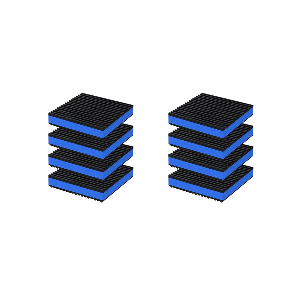 8Pcs Anti Vibration Pads 4X4x7/8Inch Sound Isolation Ribbed Rubber Mats With Eva Center, Vibration Isolation Pads 6032377170820