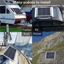 2X 100W 12V Solar Panel Kit with Charge Controller MPPT Aluminum Solar Panel for Outdoor RV Camping Boat Trailer System