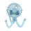 2X  Portable USB Rechargeable Silent  Fan 3 Speed Adjustable with Lighting Function for Car  Stroller 2