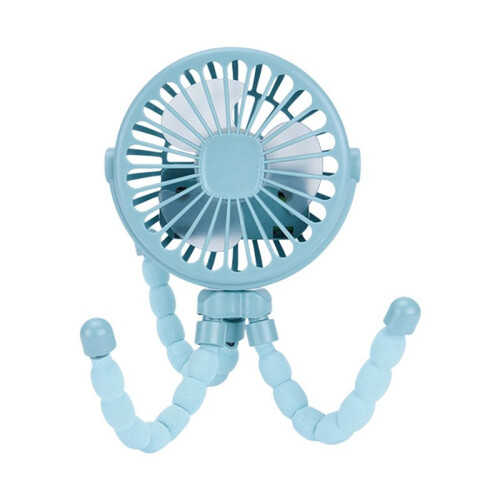 2X  Portable USB Rechargeable Silent  Fan 3 Speed Adjustable with Lighting Function for Car  Stroller 1