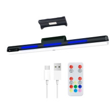 Lâmpada Magnética com Controle de Toque, Cor Ajustável, Brilho e Ângulo, Luz de Maquiagem, Lâmpada de Atmosfera RGB Preta