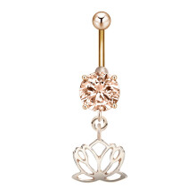 Gouden Buikpiercing Pin Met Metaal En Zirkoon Accent