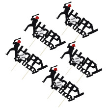 5St Honkbal Cake Toppers Papier Taartversiering Voor Feestjes