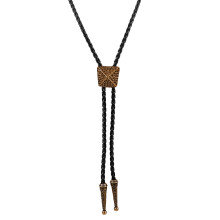 Verstelbare Metalen Leren Bolo Tie Kettink Decor