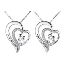 2 Moederdag Ketting Hartvorm Ketting Decoratief Hanger