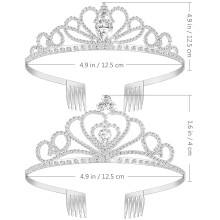 2 Stuks Kroon Tiara Haarband Met Kam Speld Voor Bruiloft