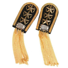 1Paar Gouden Tassel Link Ketting Epaulet Verkleden