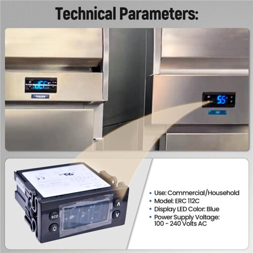 2X Erc112C Temperature Controller Kit, Electronic Refrigeration Controller with Sensor Compatible with 080G3491