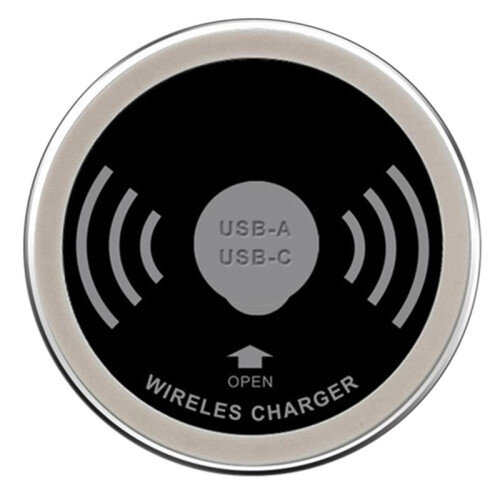2X Built-in 60mm Desktop Waterproof  Wireless Charger with USB C Type-C Charging 1