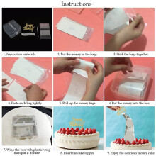 5X Cake Money Box Set, Money Pulling Cake Making Mold,Cake ATM Money Box with Gold Glitter Happy Birthday Cake Topper