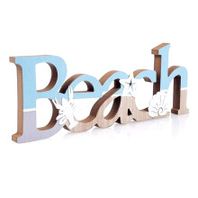 Sinal de Decoração de Praia de Madeira, Decorações de Praia Independentes para Casa, Casas de Praia ou Sala Temática Costeira - Oceano