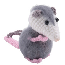 Pingente de Carro de Gambá, Pingente de Carro de Gambá Fofo, Pingente de Espelho de Carro de Crochê Artesanal de Gambá, Acessórios de Decoração