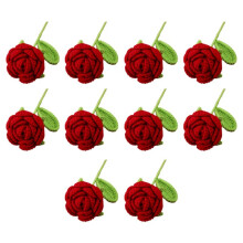 Flores Artificiais de Malha Feitas À Mão, Decoração de Buquê de Crochê de Malha, Decoração de Mesa, Presente de Feriado A