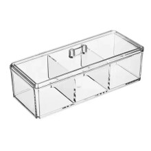 3X Acrylic Tea Container Storage Box Used in Kitchen Cabinet and Pantry Holder for Tea Bags, Packets