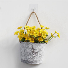 2X Fioriera Sospesa A Parete Vaso per Piante Cesto per Fiori Giardino Contenitore per Piante Grasse Portafiori In Metallo e Ferro Decorazione per