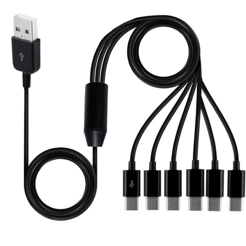 5X 6-in-1 USB Type C Splitter Cable C Data Transmission Charing Cable for Phone Tablet 1.5m 1