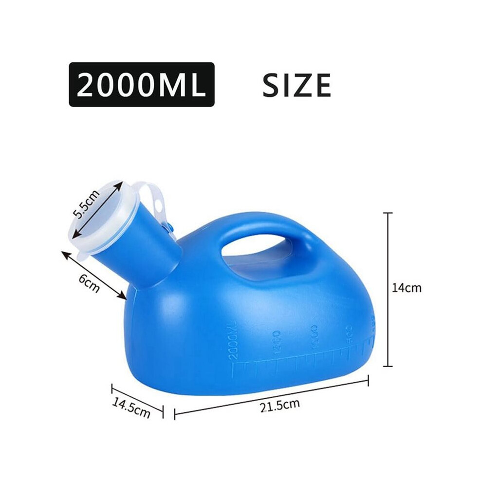 3X Urinal Bottle Urinals for Men Women Urine Bottle 2000ml Mens Potty Spill Proof Pee Bottle with 63in Long Tube