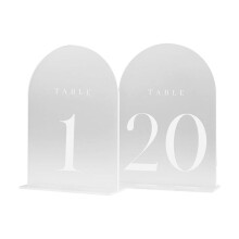 Frosted Arch Table Numbers for Wedding, 20 Pack 5X7Inch Frosted Arch Acrylic Table Signs,Perfect for Table Decoration