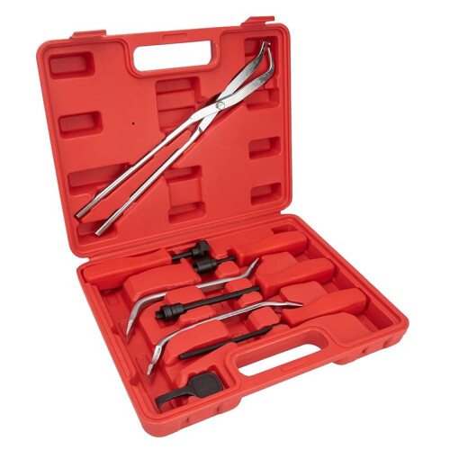 8pcs Brake Drum Tool Kit Brake Drum Tool with Drum Spring Tool Brake Spring Compressor Spring Pliers Adjusting Spoon Set