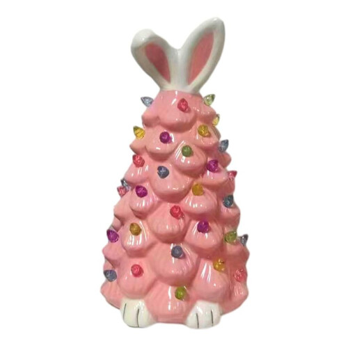 Easter Bunny Tree Decorations,Light  Easter Bunny Tree with Colorful Lamp Beads, Operated Artificial A
