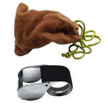 2PCS 10X 18mm Pocket Loupe Magnifier Jewelry Magnifying Glass Foldable Diamond Lupa Triplet Jewelers Eye Glass Tool