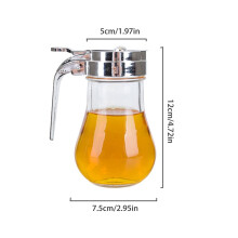 3X Sirupspender, Tropffreie Sirupflasche Aus Glas für Ahornsirup, Honigspender, Spülmaschinenfester Sirupbehälter Aus Glas