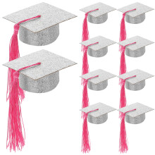 20Pièces Décorations Goblet Argentées Chapeaux Mini Graduation Party