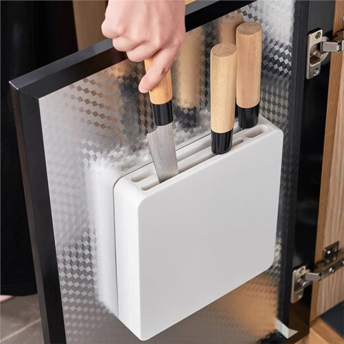 Wall-Mounted Storage Rack Dustproof Plastic Cabinet Door No-Drilling Required Small Organizer
