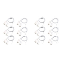RC-33 NC Recessed Wired Security Window Door Contact Sensor Alarm Magnetic Recessed White - (12 Sets)