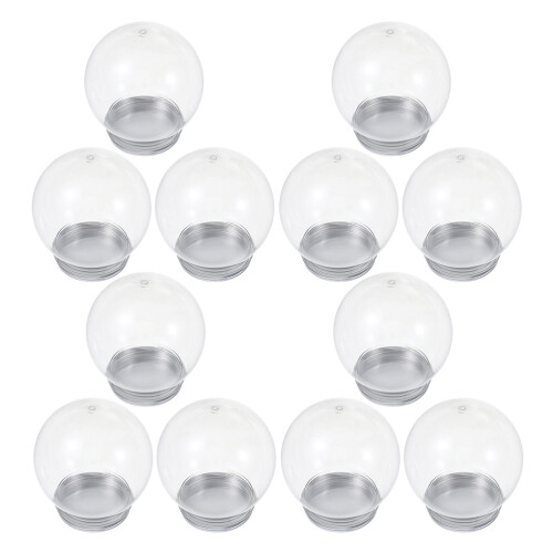 12St Transparante Plastic Sneeuwbollen Set Voor Feestelijk DIY Decor