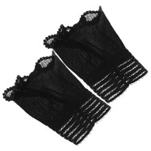 1Paar Zwarte Decoratieve Sleeve Cuffs Met Laagjes Dames