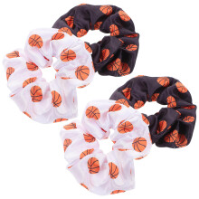 4 Stuks Basketbal Print Scrunchies Voor Sport Feest Dagelijks