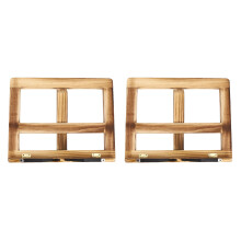 2X Foldable Recipe Book Stand,Wooden Frame Reading Bookshelf,Tablet Pc Support Stand