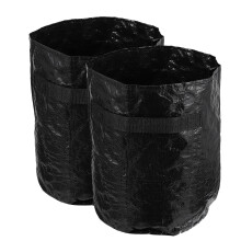 2St Zwarte Valbladeren Zakken Met Handvatten, Plastic Afvalzak