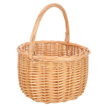 Handgevlochten wilgen picknickmand met handvat