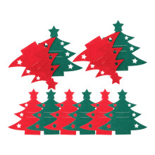 10 Stuks Kerst Tafelgerei Houders Felt Zilverwerk Etui