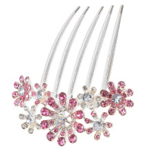 Decoratieve Haarkam Kristallen Haaraccessoire Roze 1 Stuk