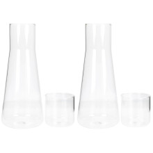 2Ensembles Carafe D'eau Transparente Verre Élégant Pour Chambre
